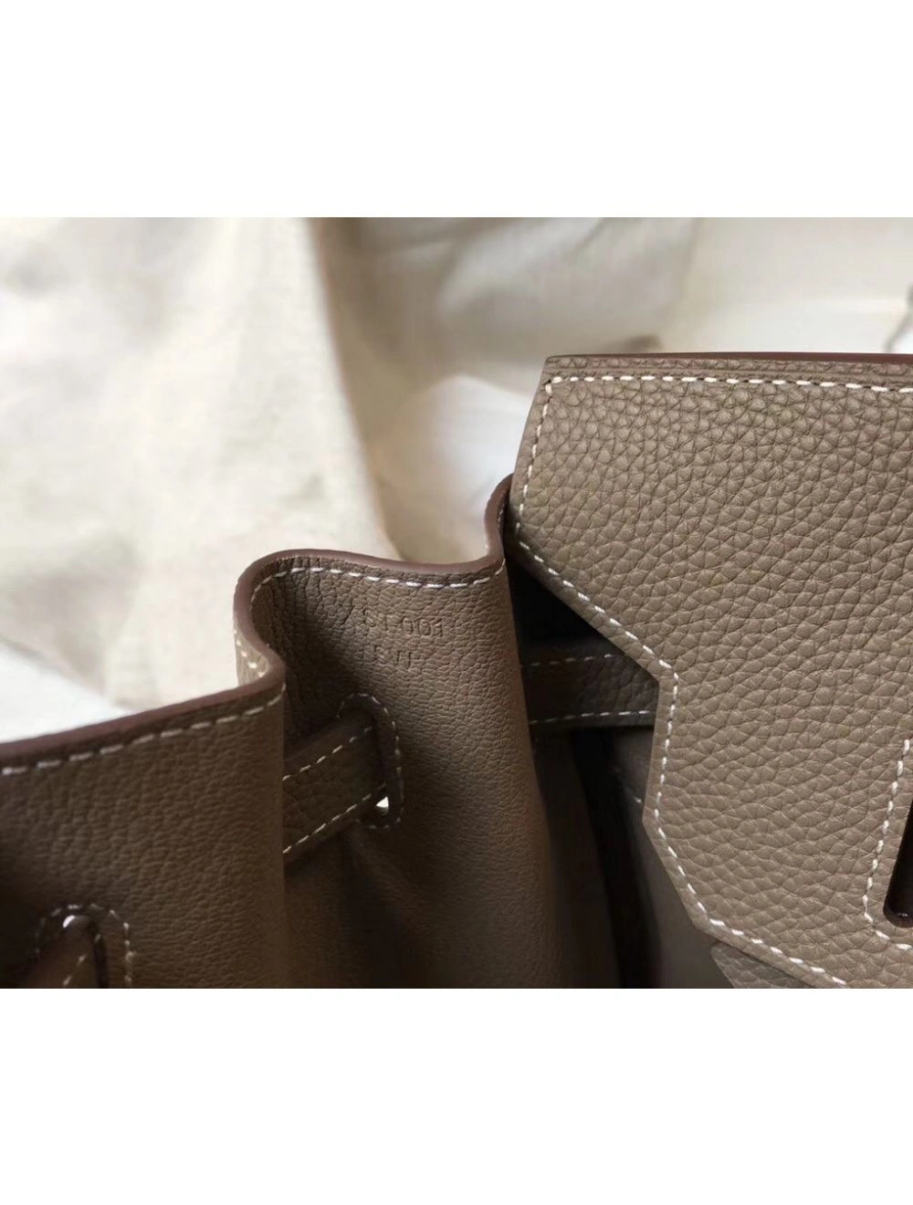 Hermes Birkin 30cm Bag In Taupe Clemence Leather GHW