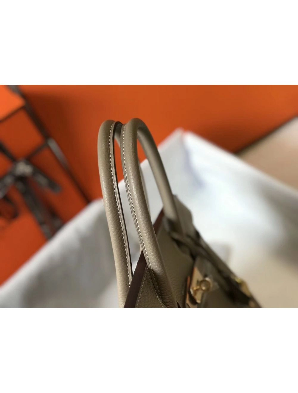 Hermes Birkin 30cm Bag In Tourterelle Clemence Leather GHW