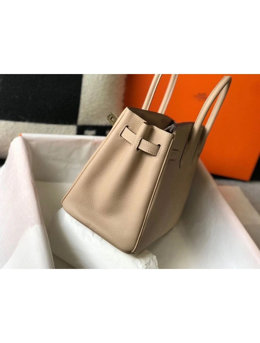 Hermes Birkin 30cm Bag In Trench Clemence Leather GHW