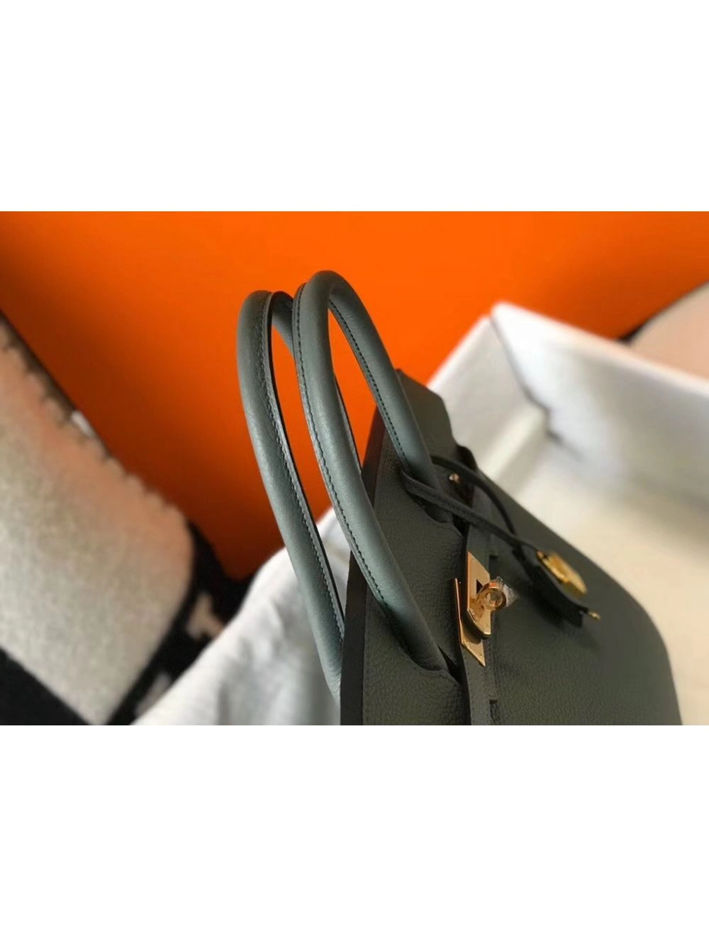 Hermes Birkin 30cm Bag In Vert Amande Clemence Leather GHW