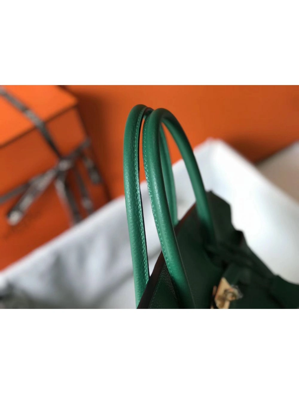 Hermes Birkin 30cm Bag In Vert Vertigo Clemence Leather GHW