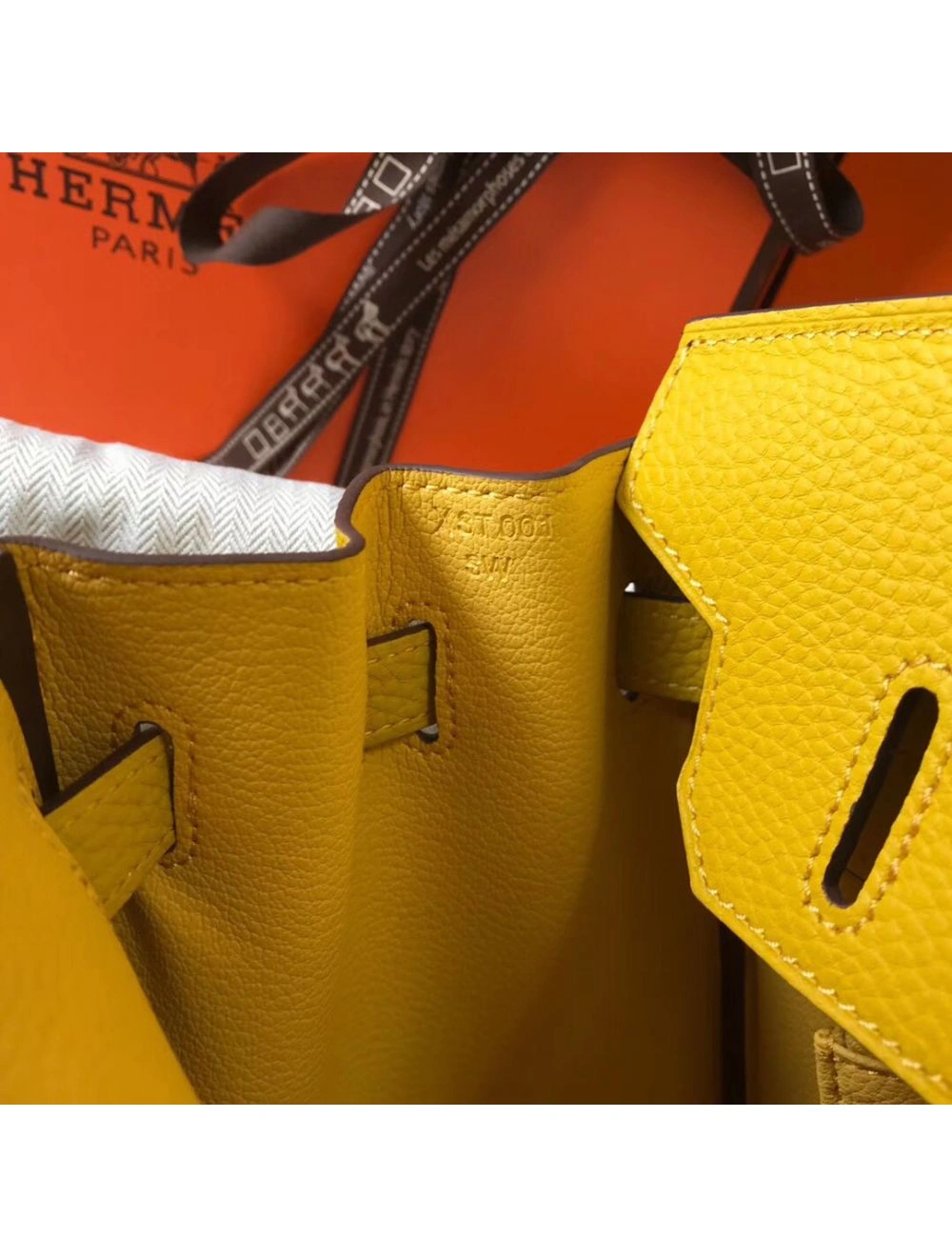 Hermes Birkin 30cm Bag In Yellow Clemence Leather GHW