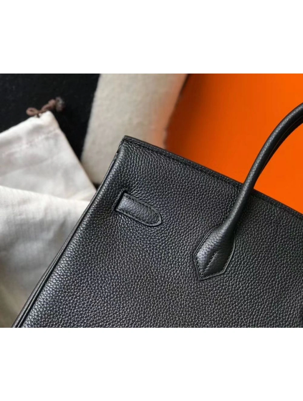 Hermes Birkin 35cm Bag In Black Clemence Leather GHW