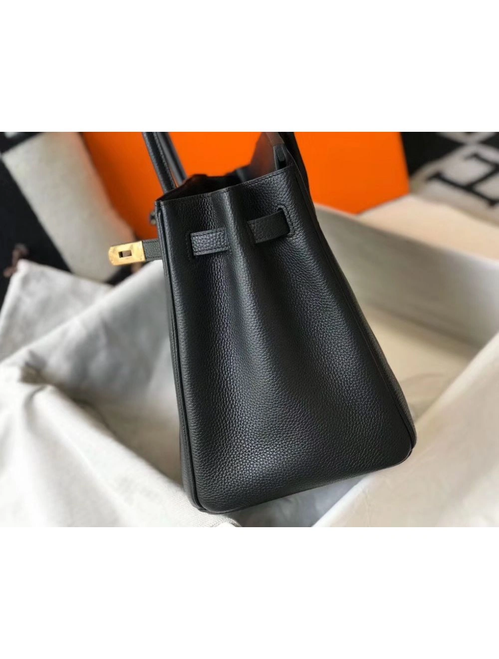 Hermes Birkin 35cm Bag In Black Clemence Leather GHW