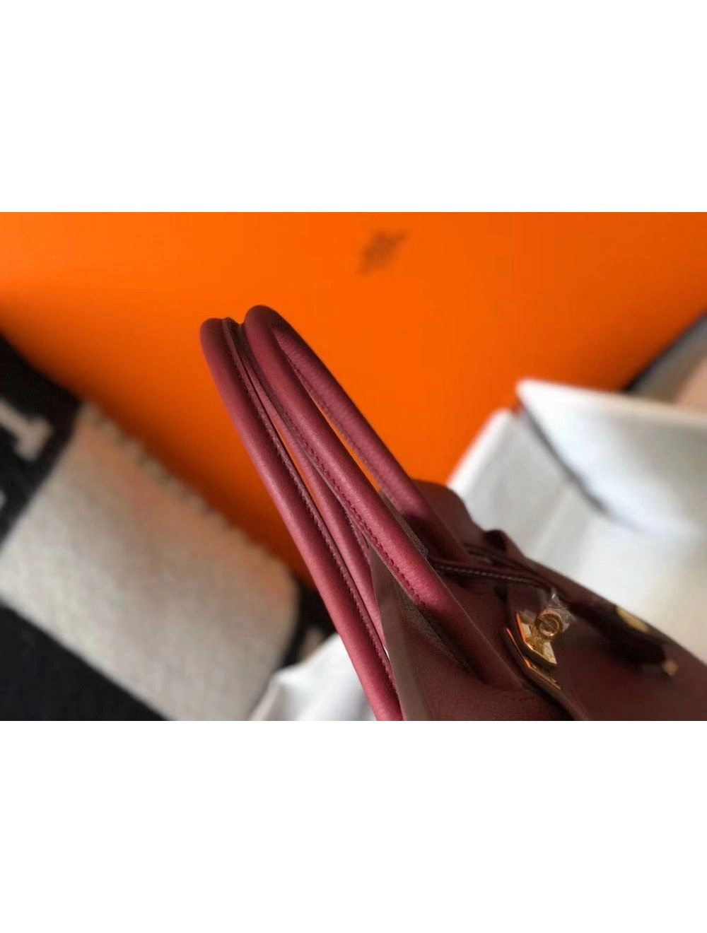 Hermes Birkin 35cm Bag In Bordeaux Clemence Leather GHW