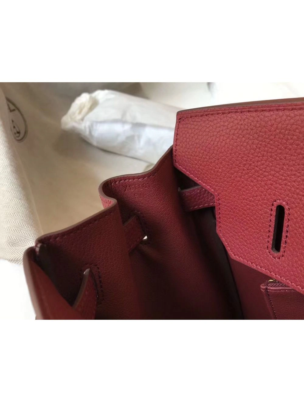 Hermes Birkin 35cm Bag In Bordeaux Clemence Leather GHW