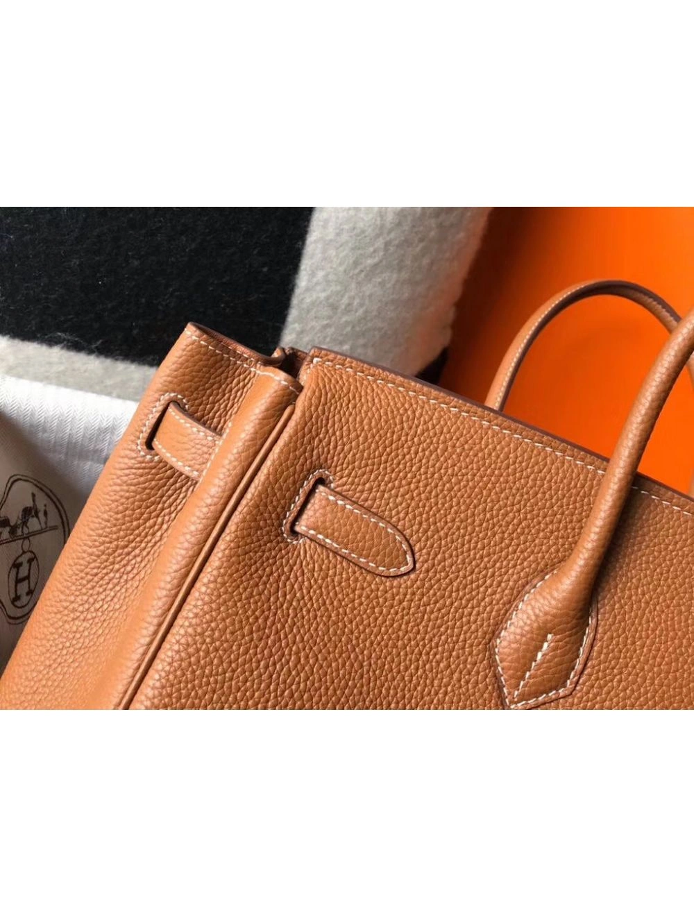 Hermes Birkin 35cm Bag In Gold Clemence Leather GHW