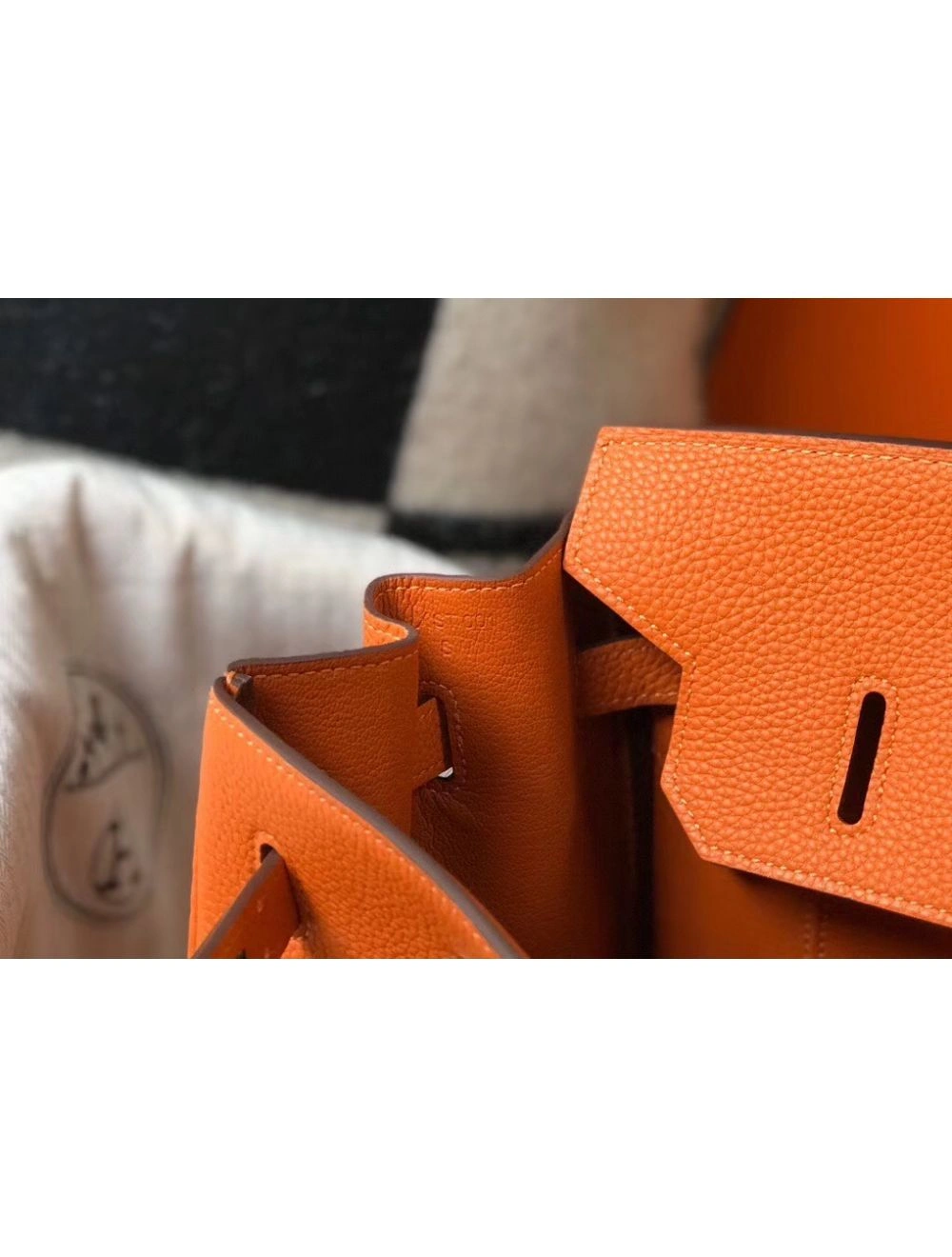 Hermes Birkin 35cm Bag In Orange Clemence Leather GHW