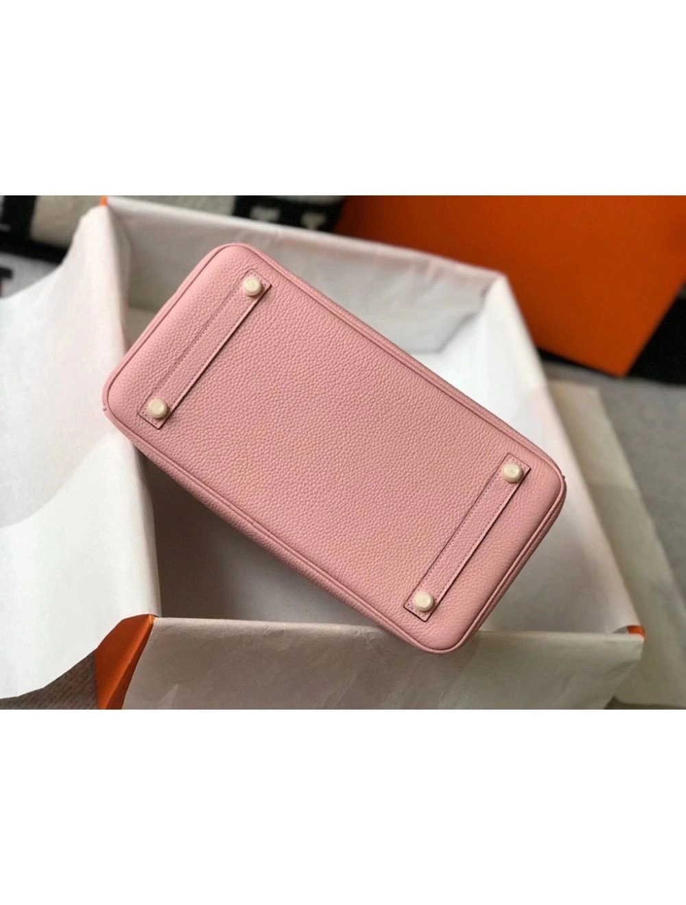 Hermes Birkin 35cm Bag In Pink Clemence Leather GHW