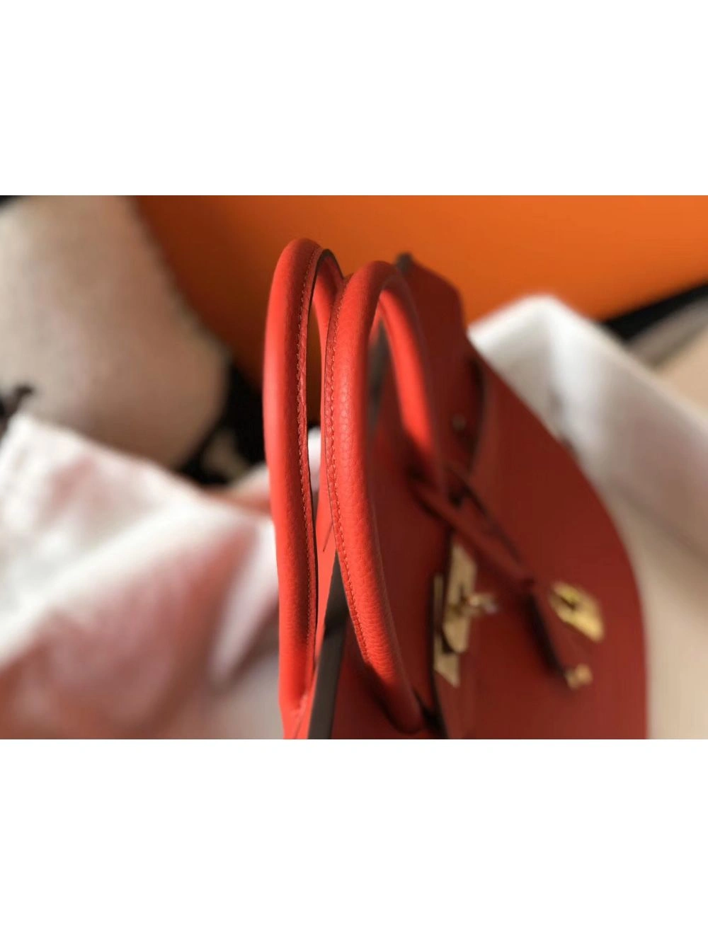 Hermes Birkin 35cm Bag In Red Clemence Leather GHW