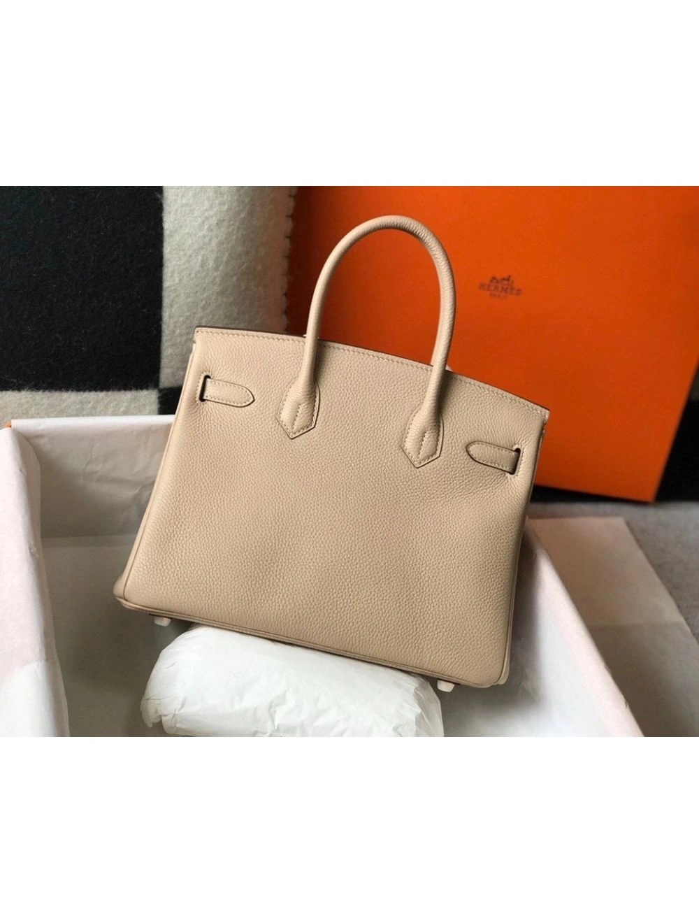 Hermes Birkin 35cm Bag In Trench Clemence Leather GHW