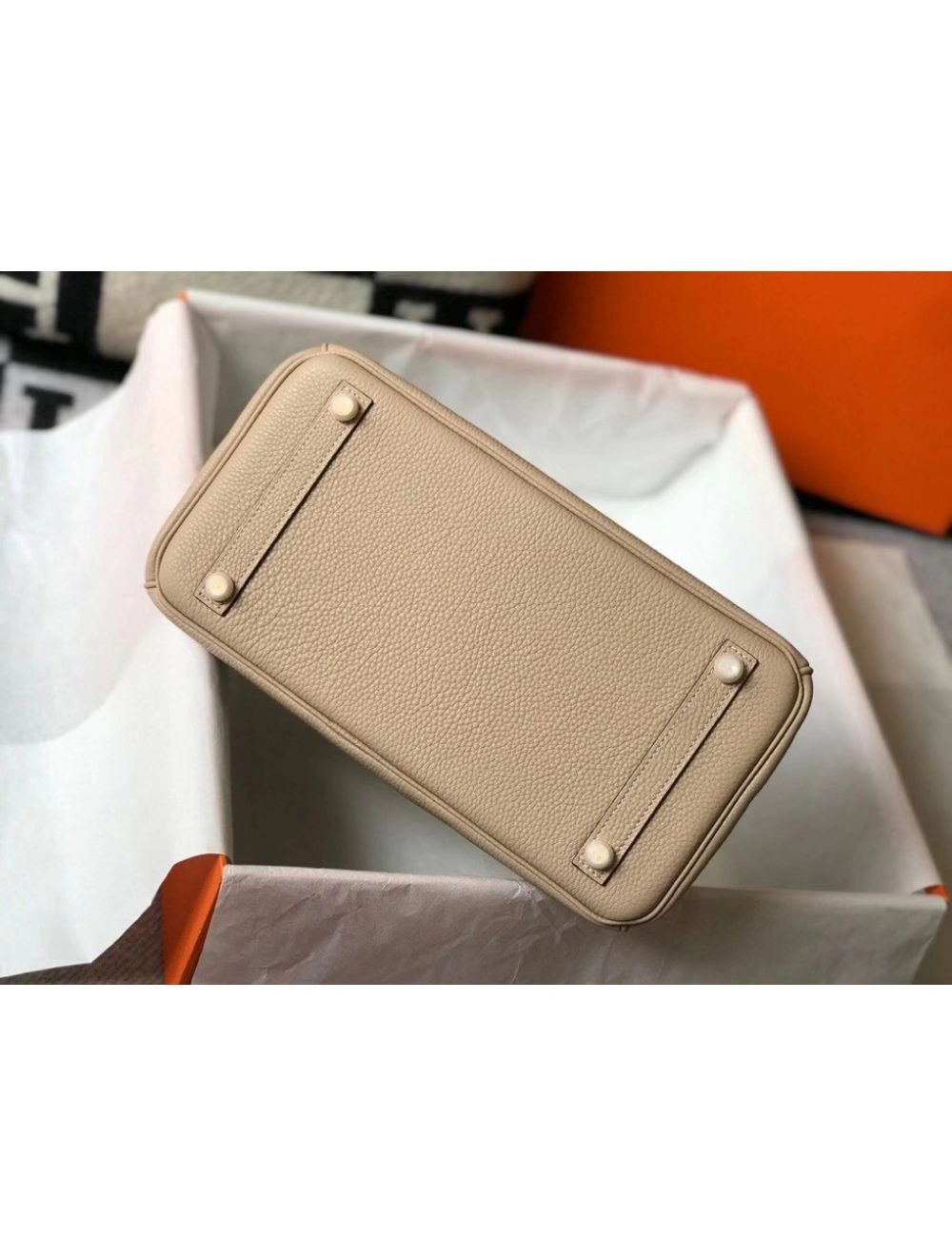 Hermes Birkin 35cm Bag In Trench Clemence Leather GHW