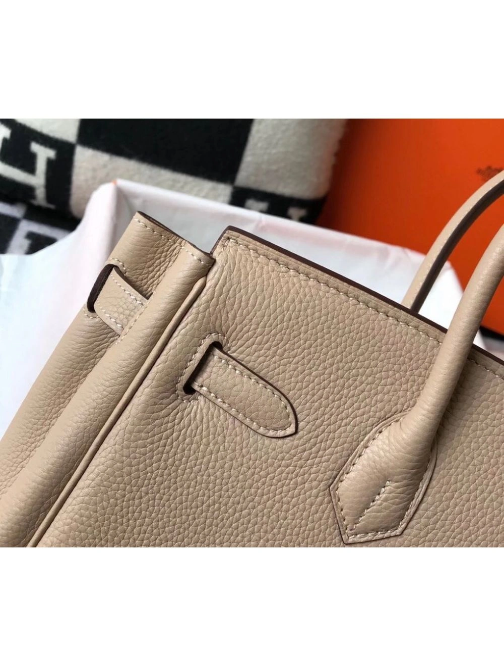 Hermes Birkin 35cm Bag In Trench Clemence Leather GHW