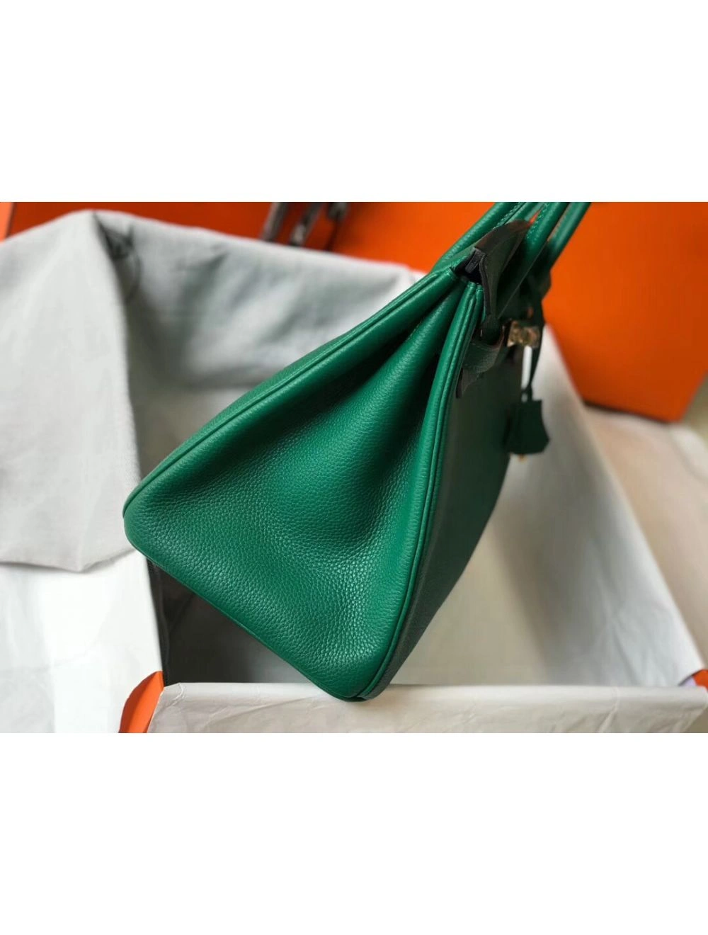 Hermes Birkin 35cm Bag In Vert Vertigo Clemence Leather GHW