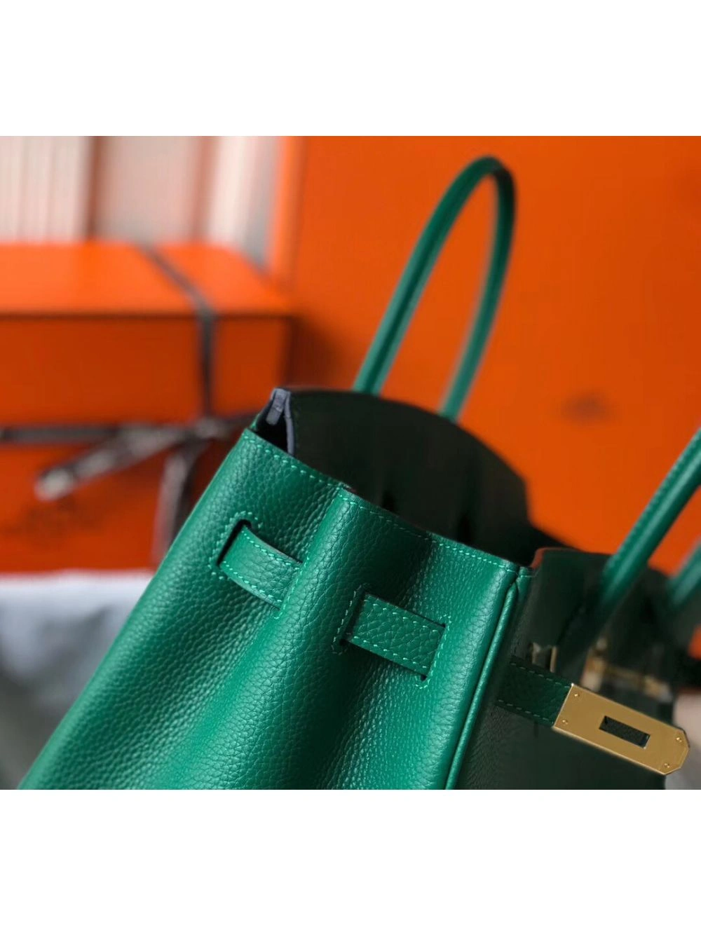 Hermes Birkin 35cm Bag In Vert Vertigo Clemence Leather GHW
