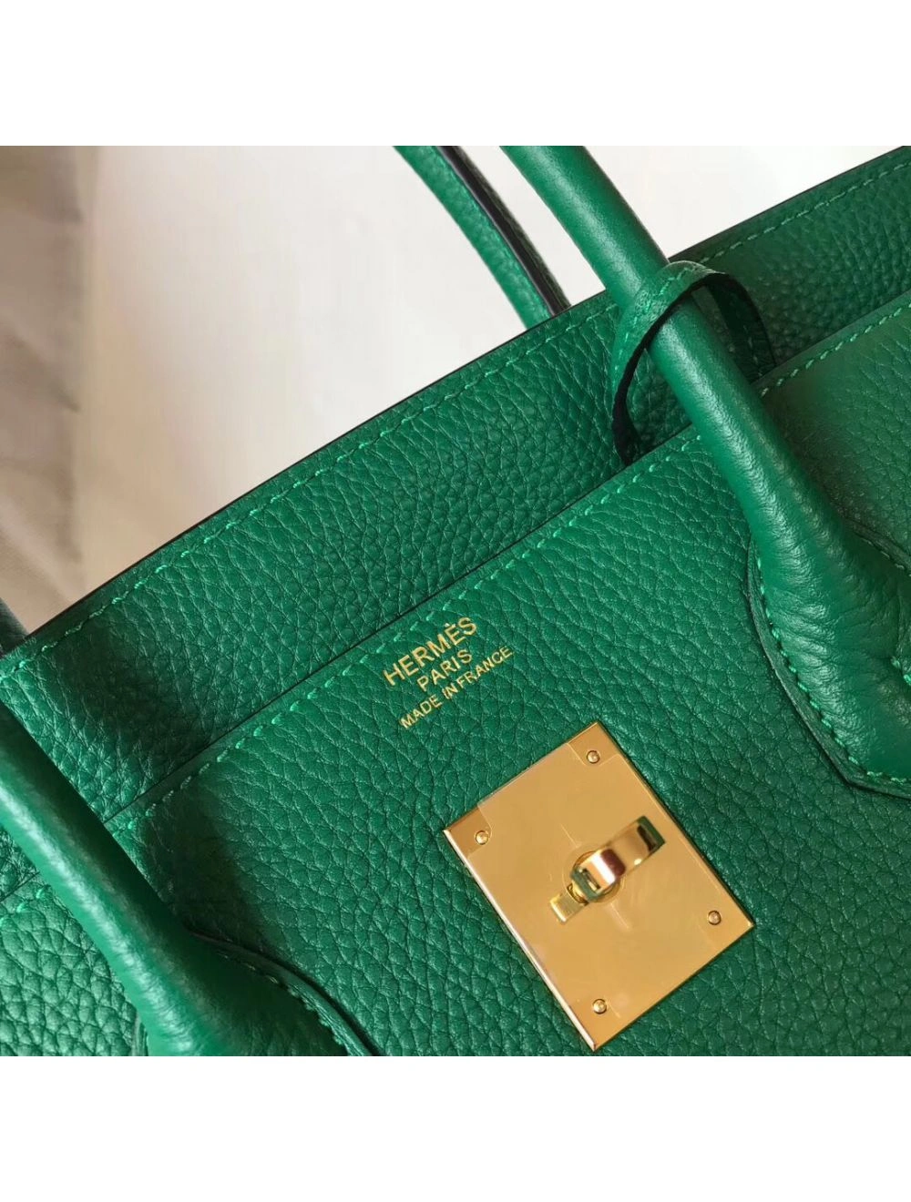 Hermes Birkin 35cm Bag In Vert Vertigo Clemence Leather GHW