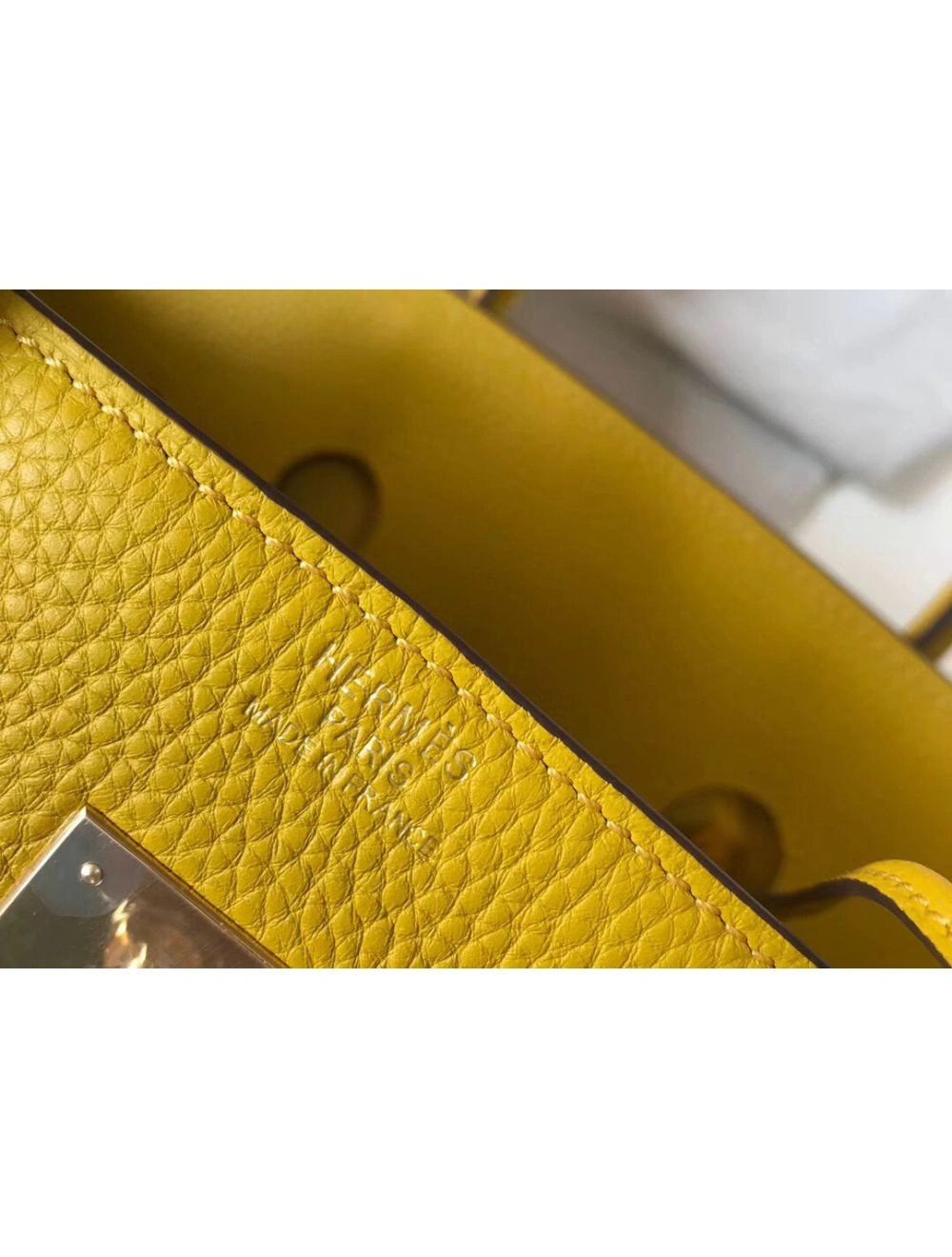 Hermes Birkin 35cm Bag In Yellow Clemence Leather GHW