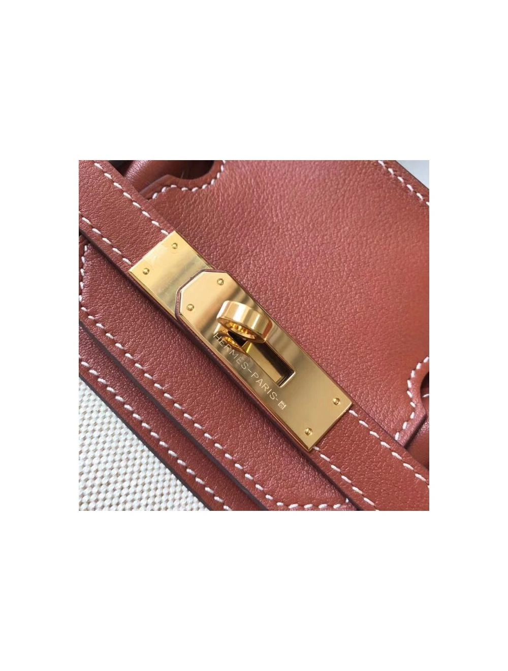 Hermes Birkin 35cm Canvas Bag With Barenia Leather GHW