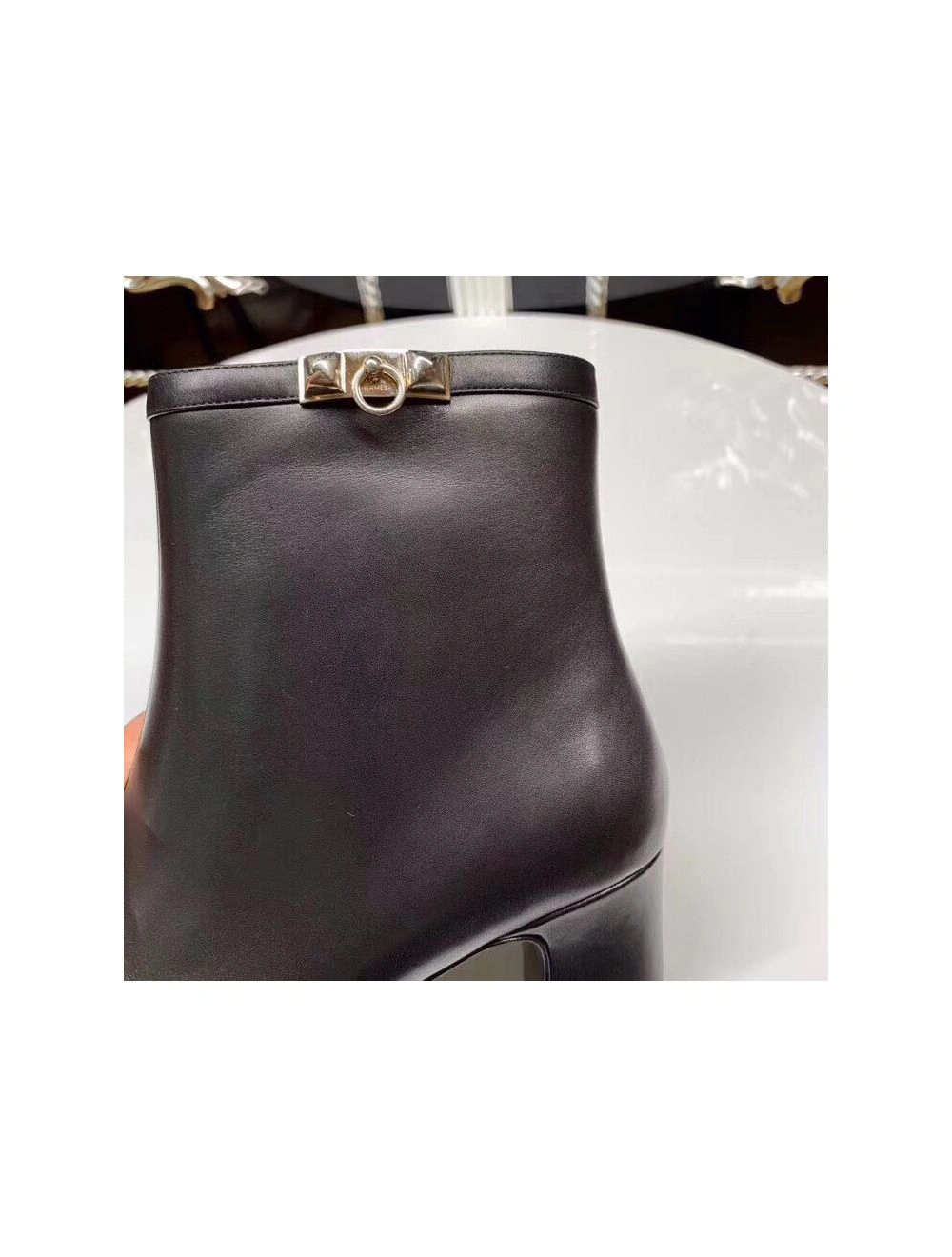 Hermes Black Calfskin Power Low Boot