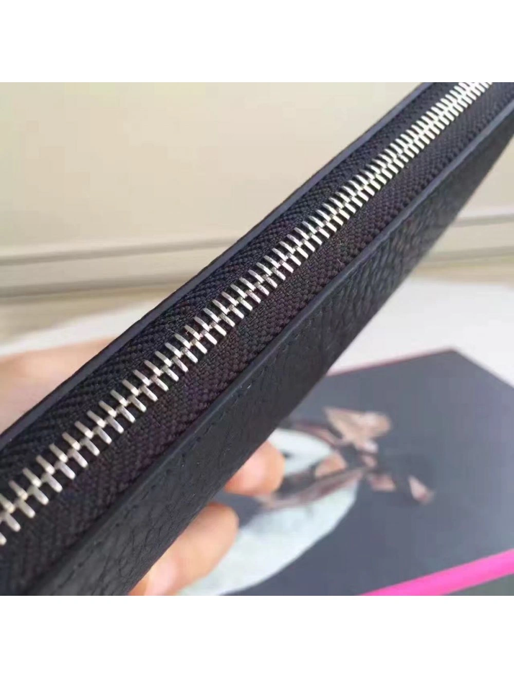 Hermes Black Clemence Azap Zipped Wallet