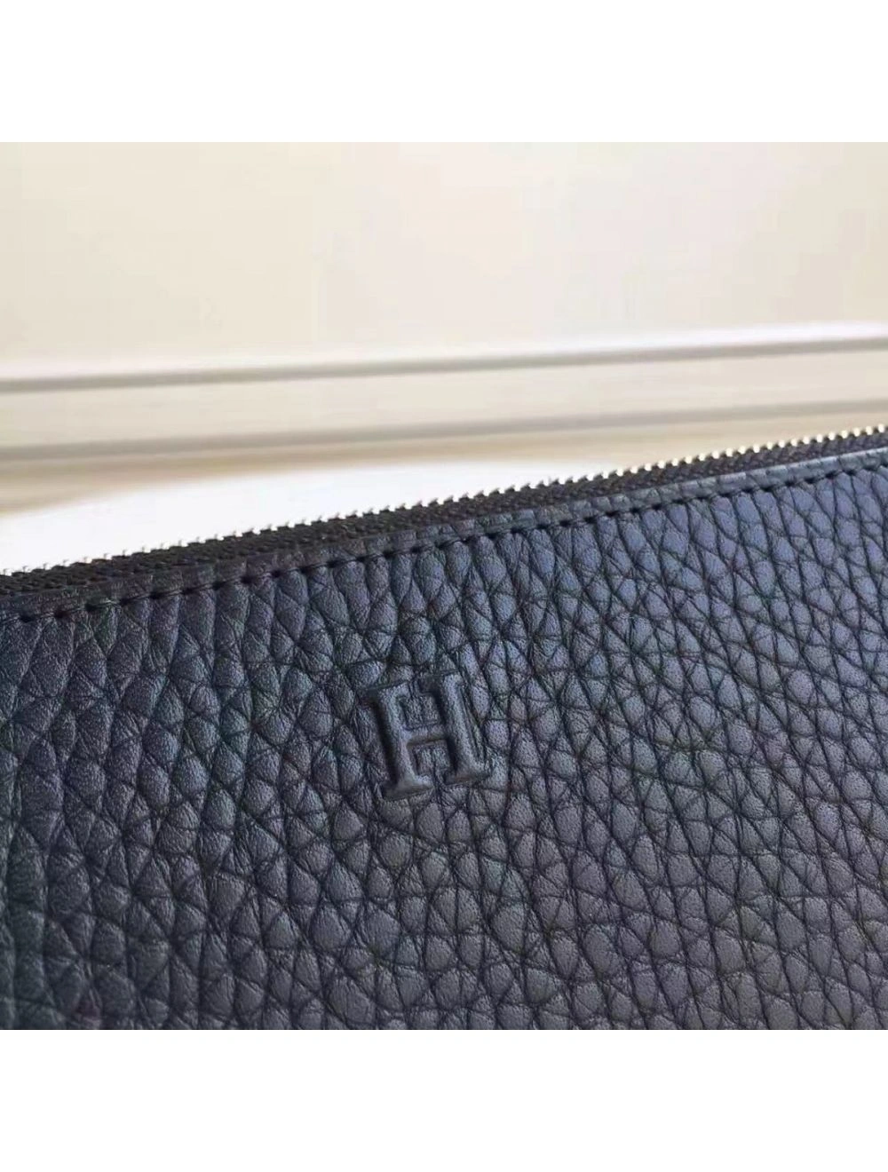 Hermes Black Clemence Azap Zipped Wallet