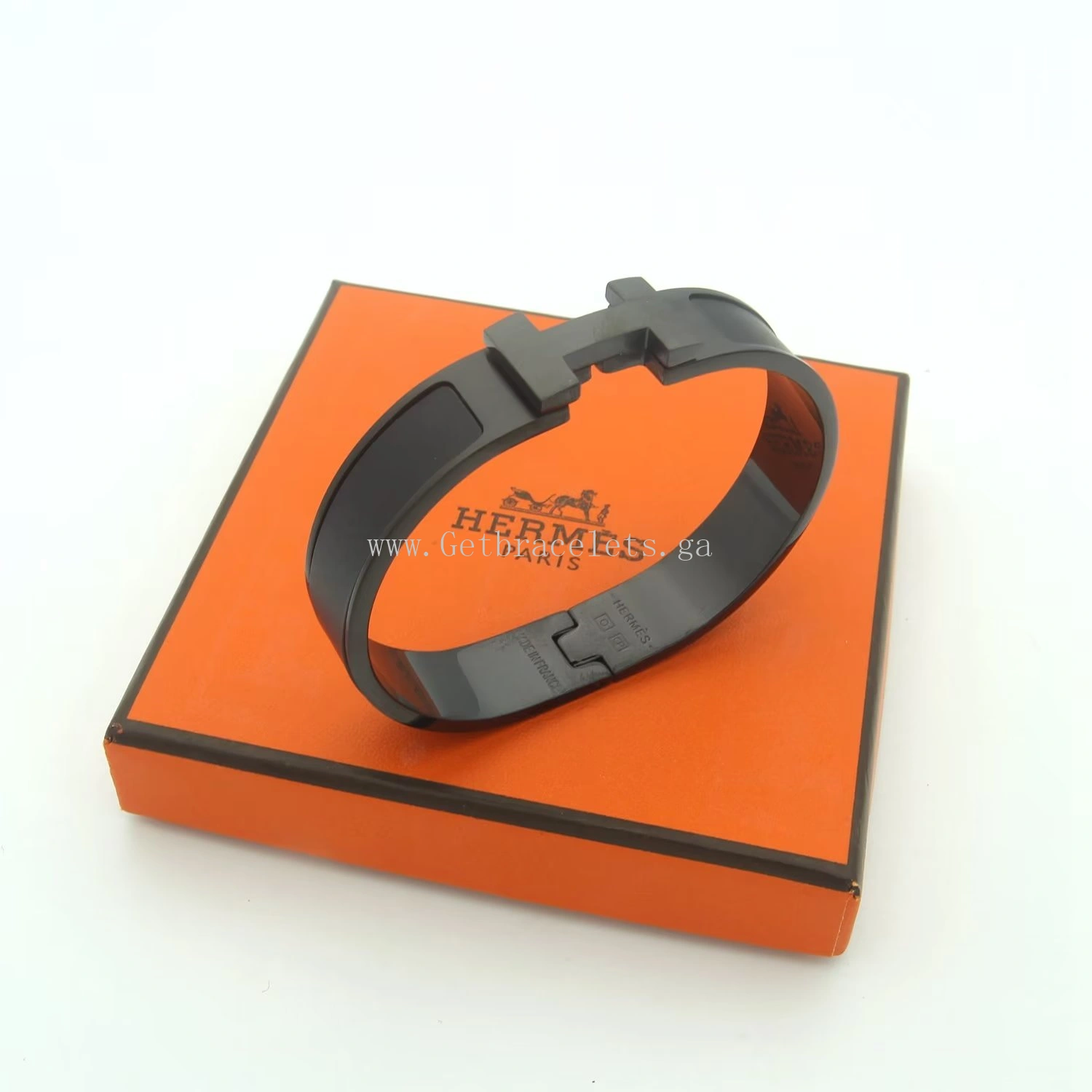 Hermes Black Clic Clac Bracelet 12mm PM Size