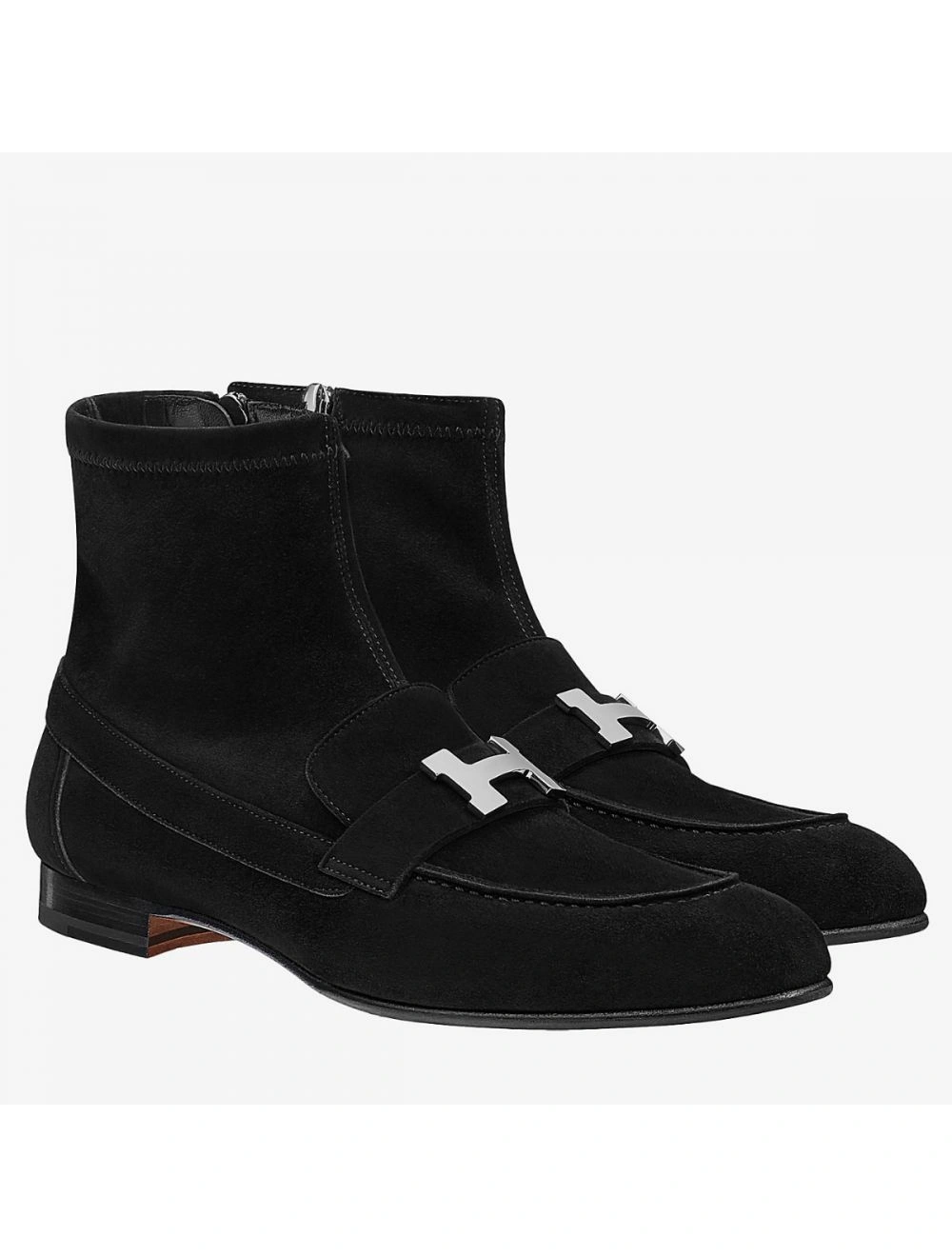 Hermes Black Suede Saint Honore Ankle Boots