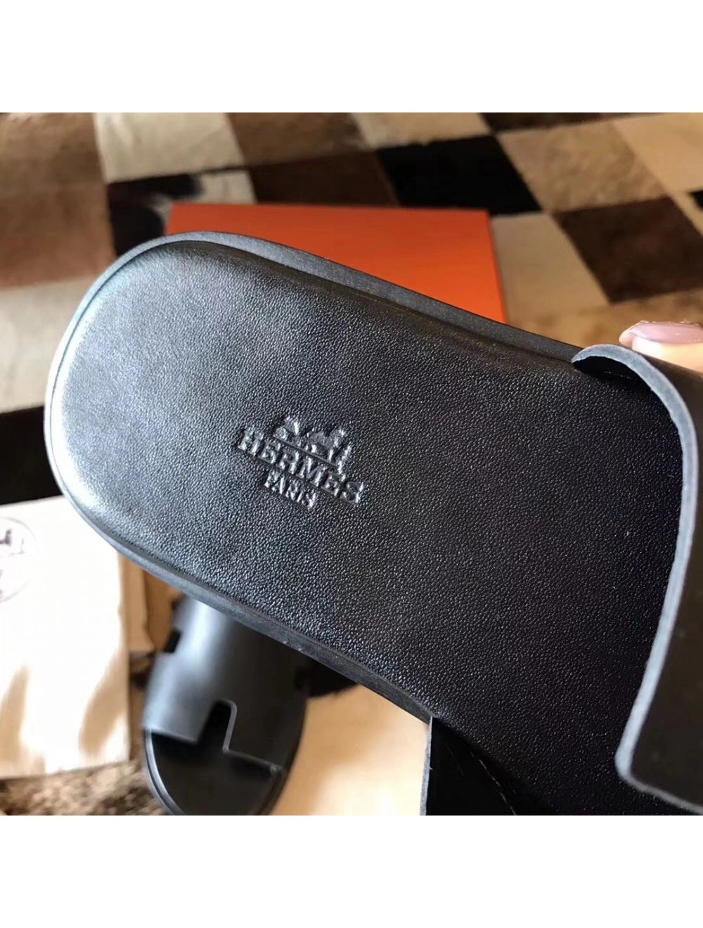 Hermes Black Swift Izmir Sandals