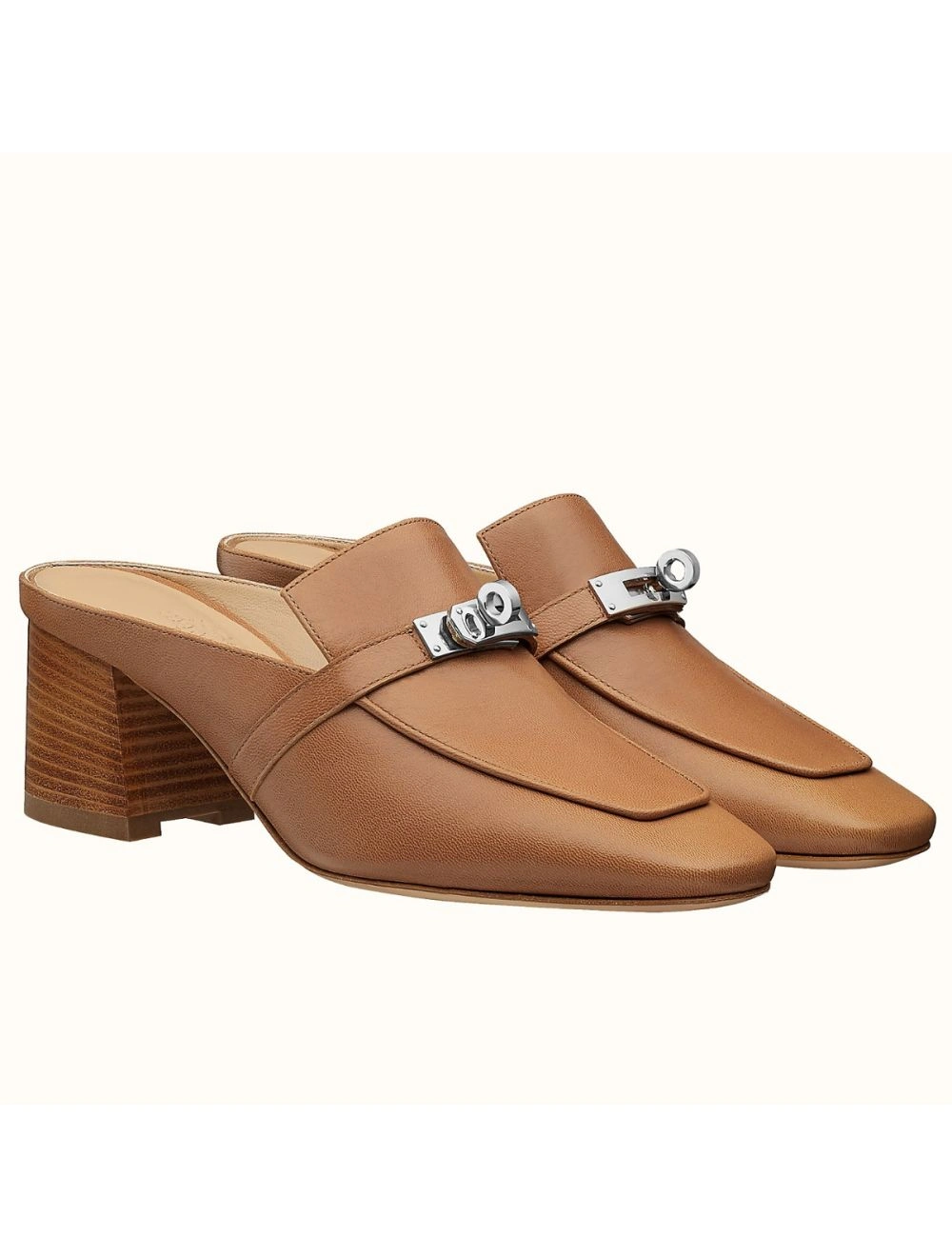 Hermes Blossom Mules 60mm In Brown Goatskin