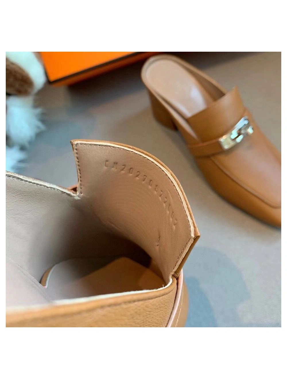Hermes Blossom Mules 60mm In Brown Goatskin