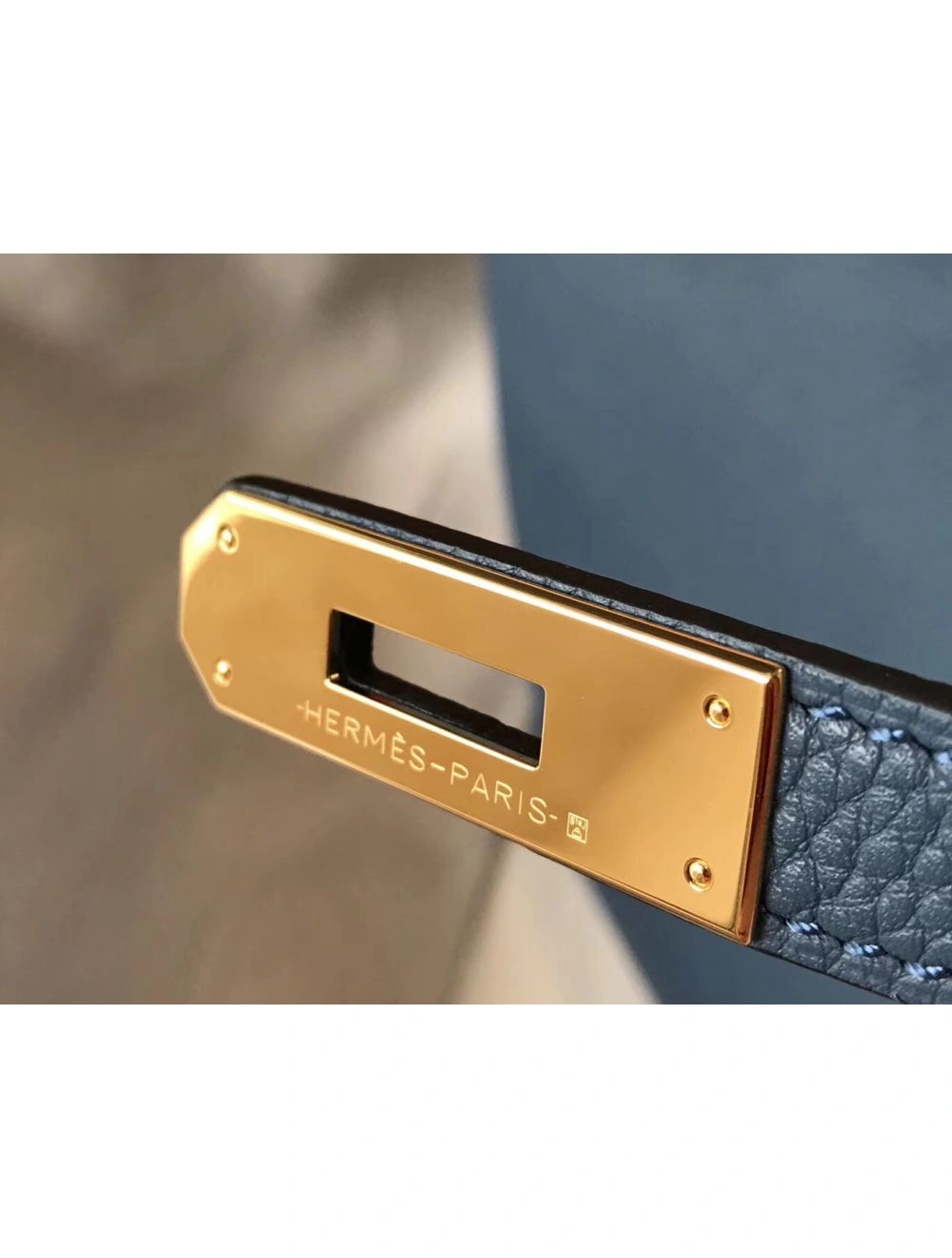 Hermes Blue Agate Clemence Birkin 30cm Bag