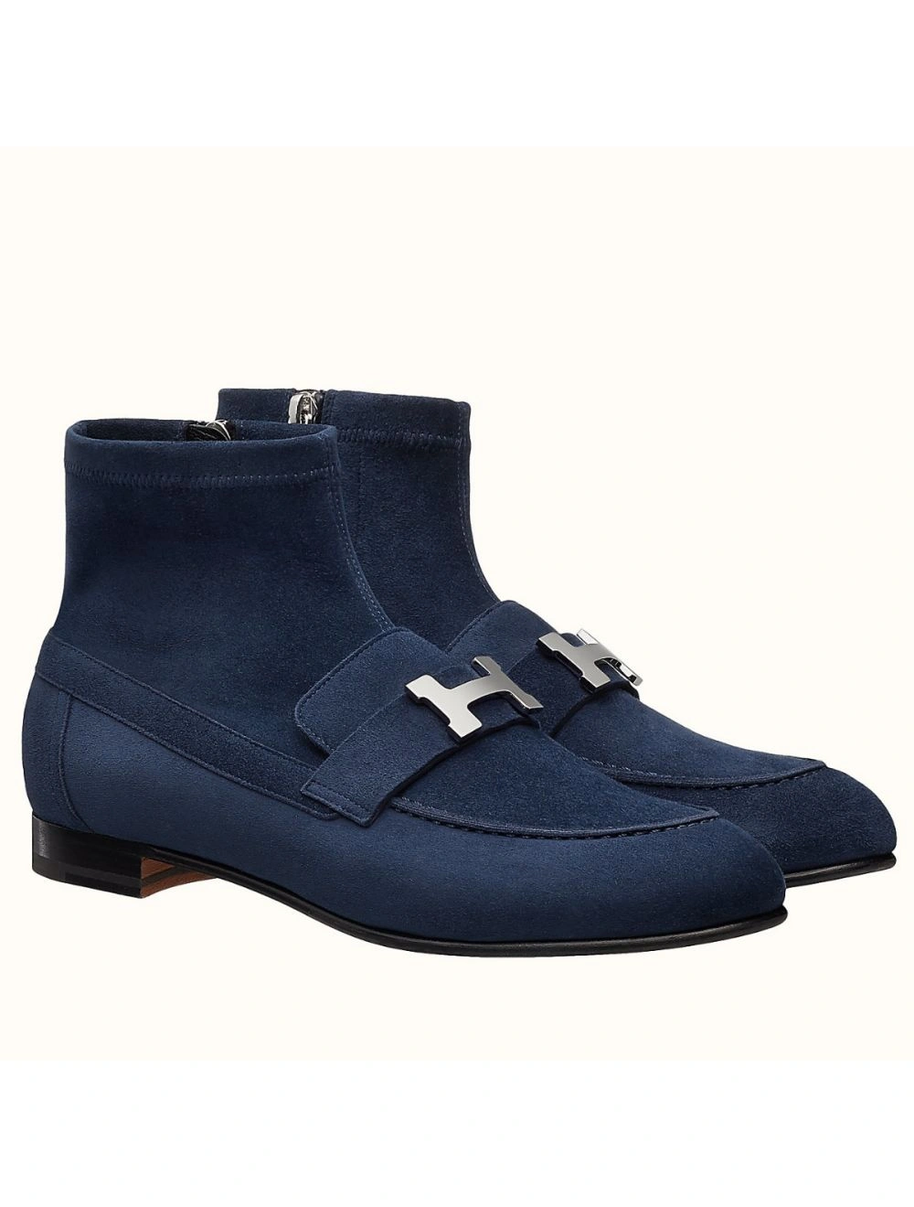 Hermes Blue Saint Honore Ankle Boots