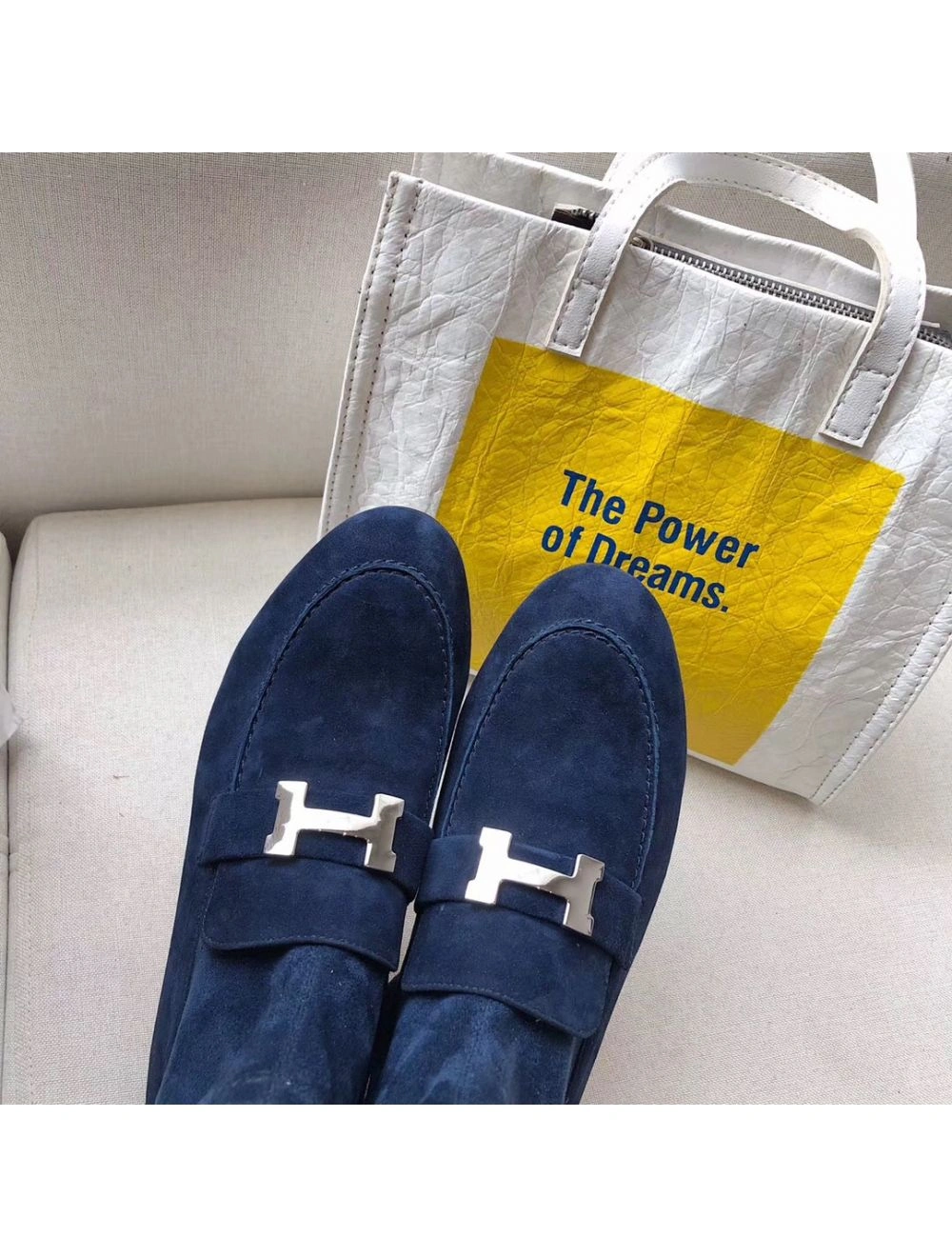 Hermes Blue Saint Honore Ankle Boots