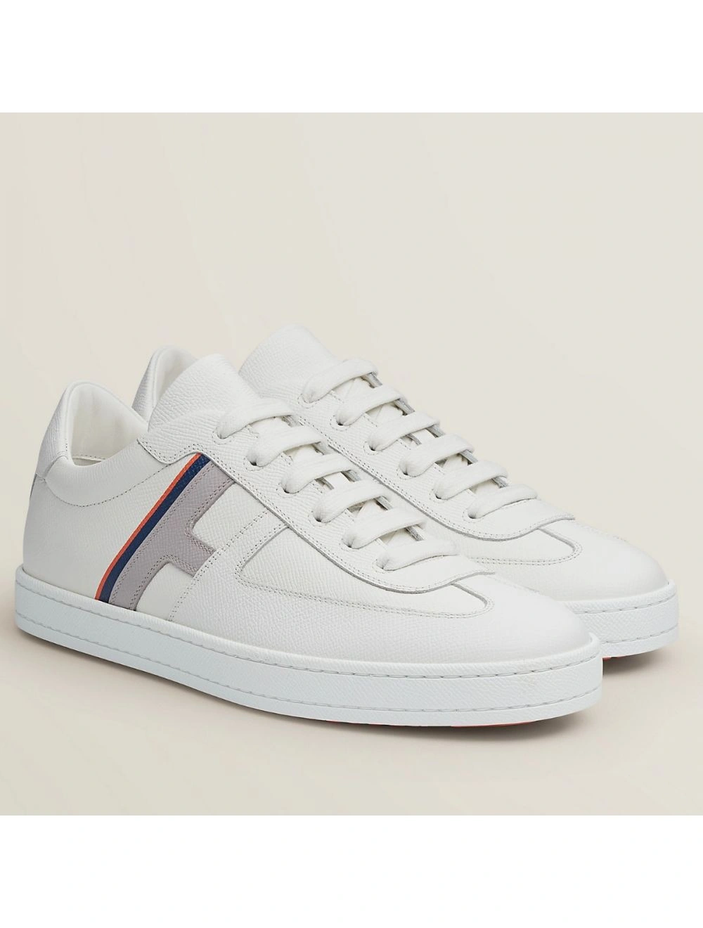 Hermes Boomerang Sneakers In Multicolore White Leather
