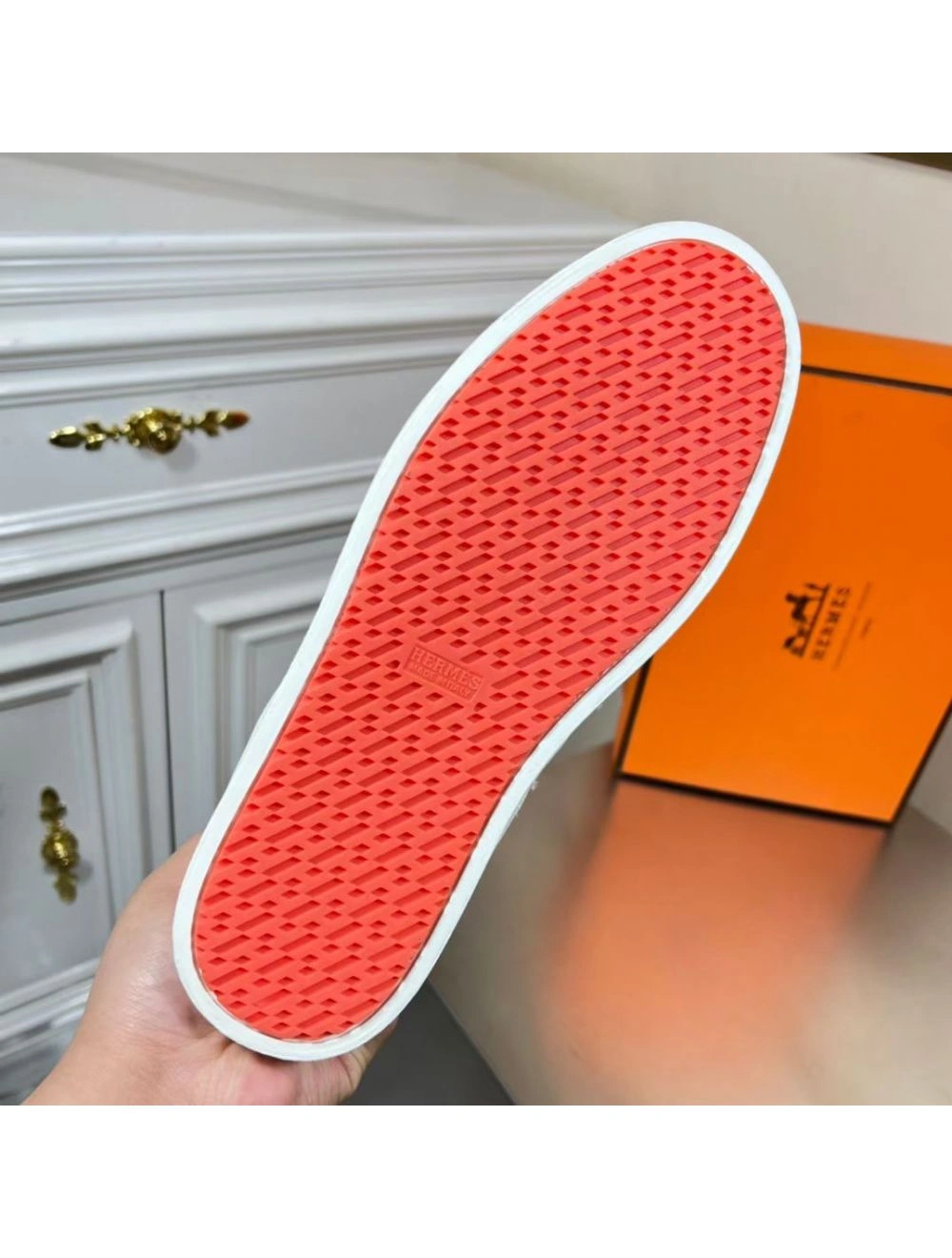 Hermes Boomerang Sneakers In Multicolore White Leather