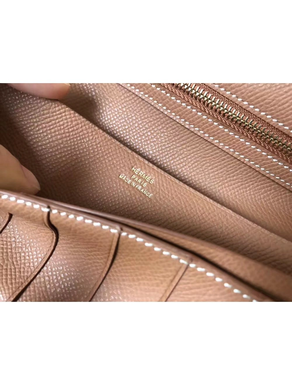 Hermes Brown Epsom Bearn Gusset Wallet