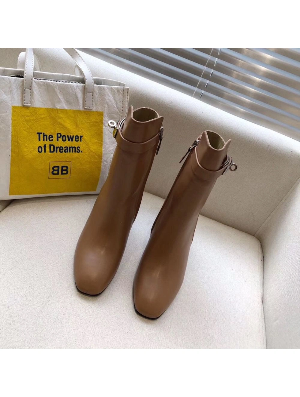 Hermes Brown Joueuse Ankle Boots