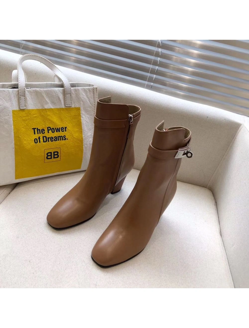 Hermes Brown Joueuse Ankle Boots