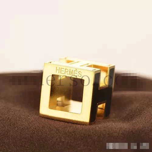 Hermes Cage d’H Necklace Black in Lacquer Yellow Gold