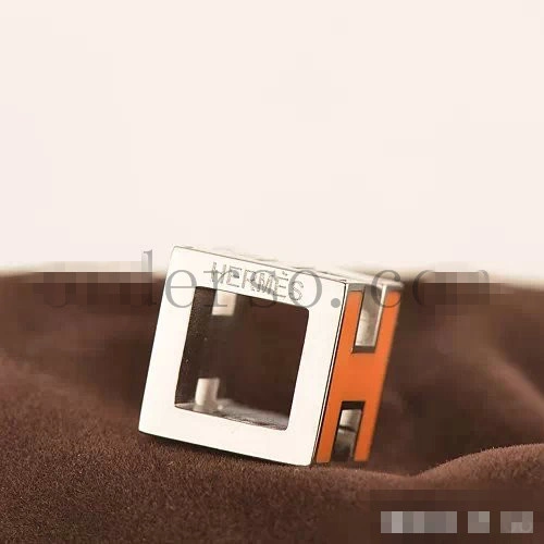 Hermes Cage d’H Necklace Orange in Lacquer With Gold