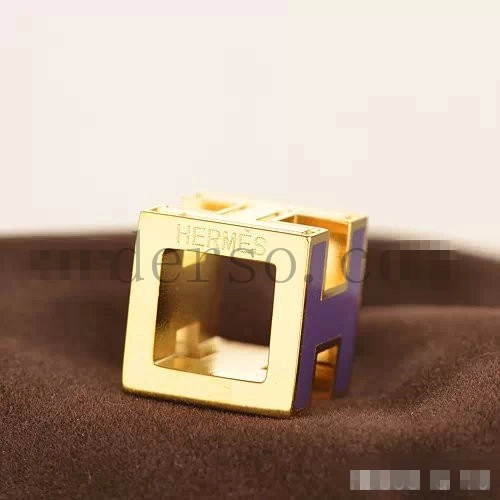 Hermes Cage d’H Necklace Purple in Lacquer Yellow Gold