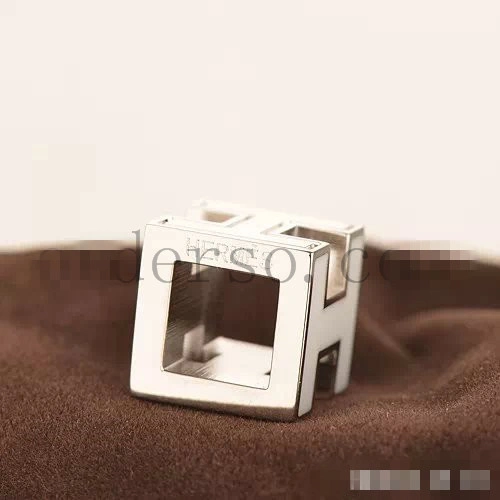 Hermes Cage d’H Necklace White in Lacquer With Gold