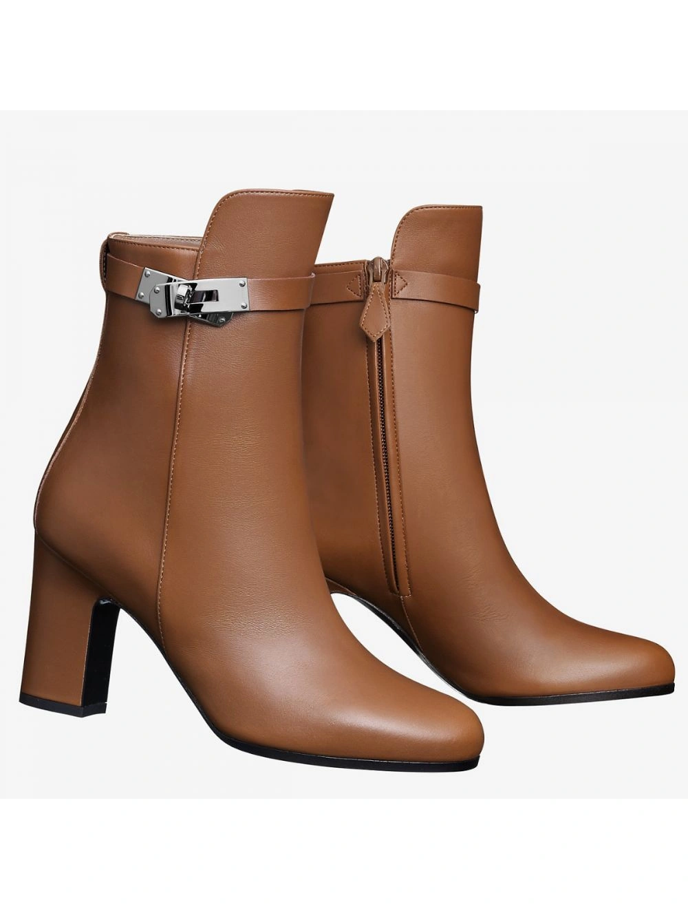 Hermes Camel Joueuse Ankle Boots