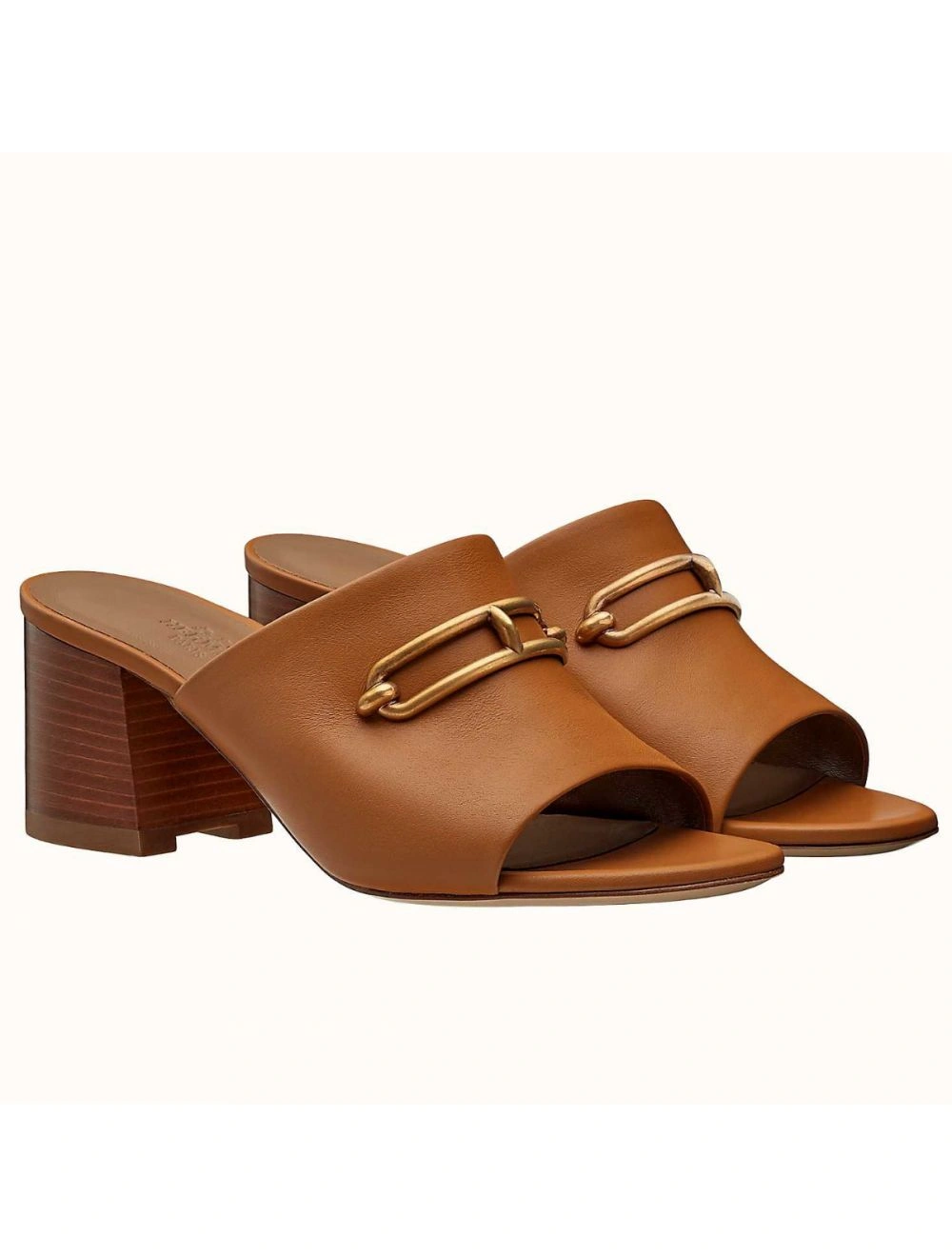 Hermes Camilla Mules 60MM In Brown Calfskin