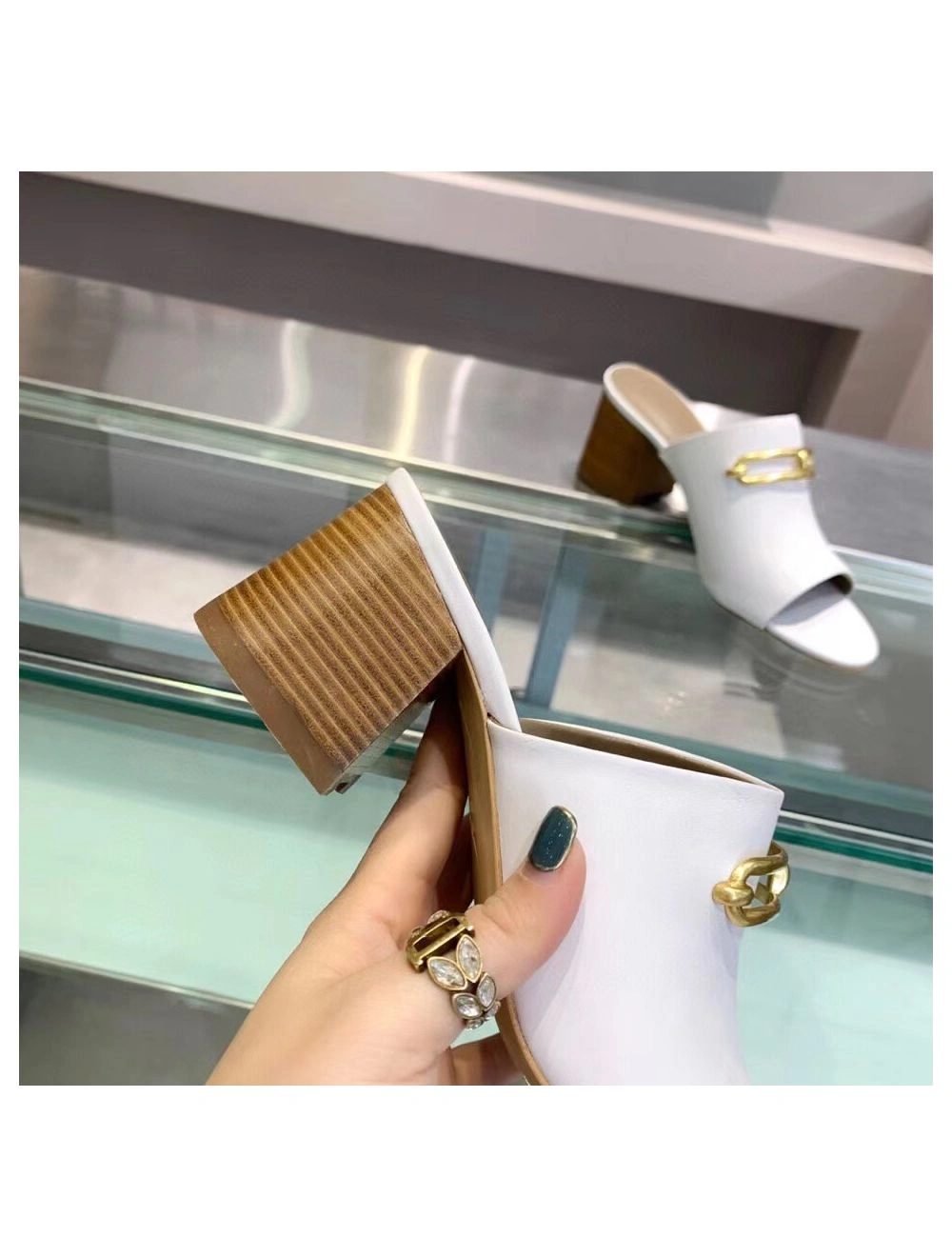 Hermes Camilla Mules 60MM In White Calfskin