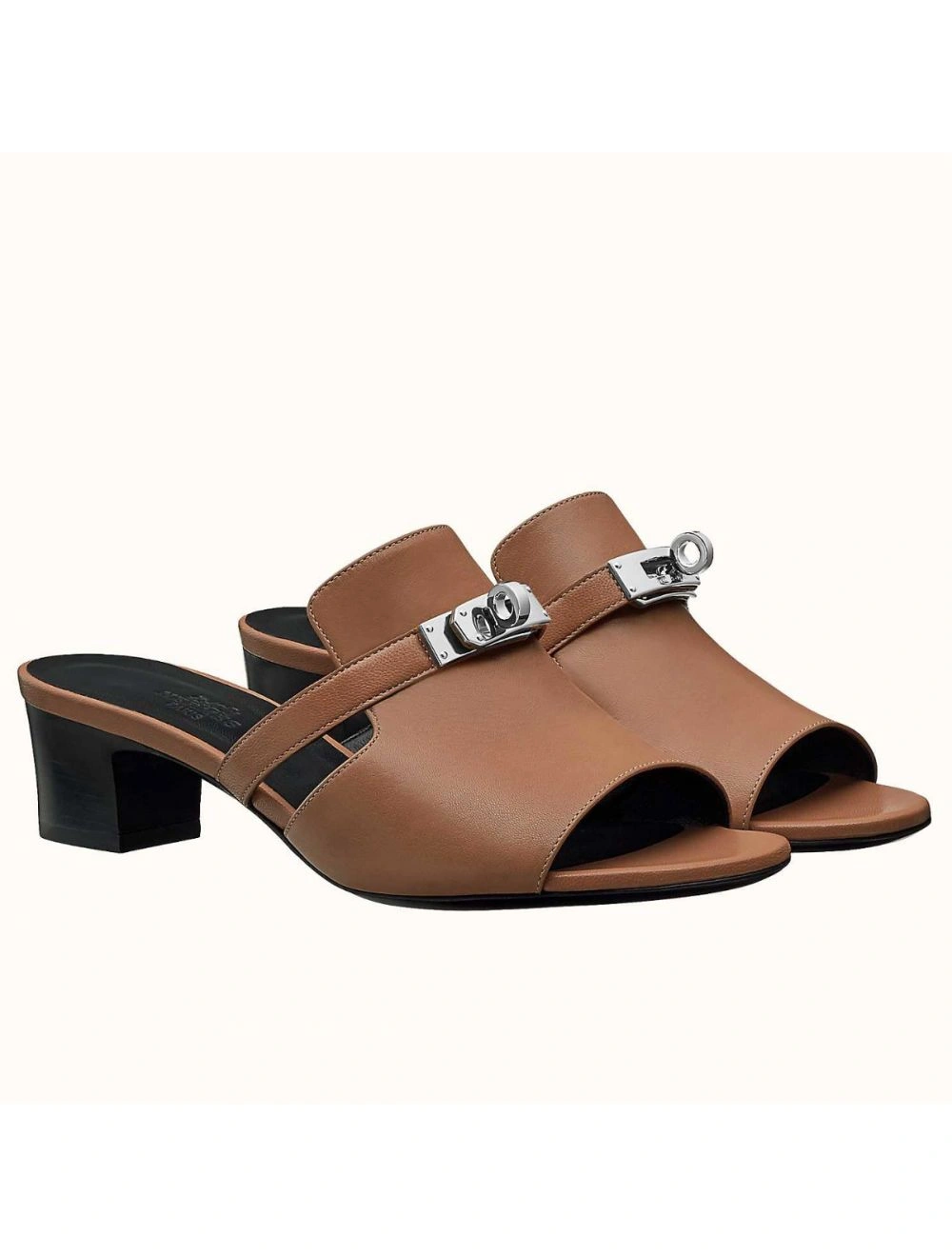 Hermes Candy 40mm Sandals In Brown Calfskin