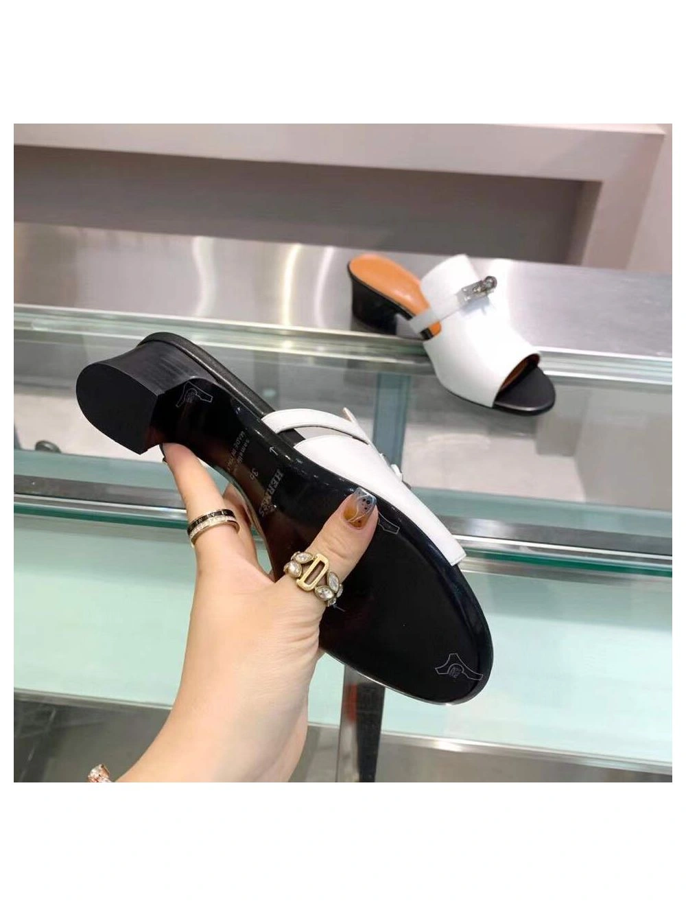 Hermes Candy 40mm Sandals In White Calfskin