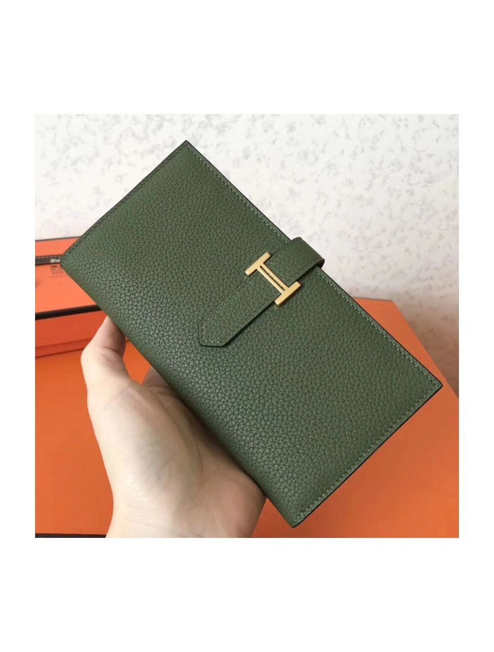 Hermes Canopee Clemence Bearn Gusset Wallet