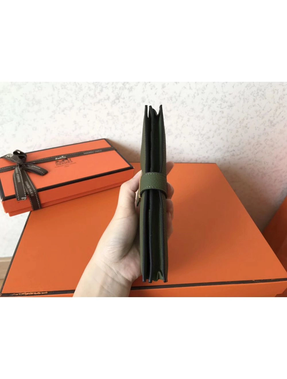 Hermes Canopee Clemence Bearn Gusset Wallet