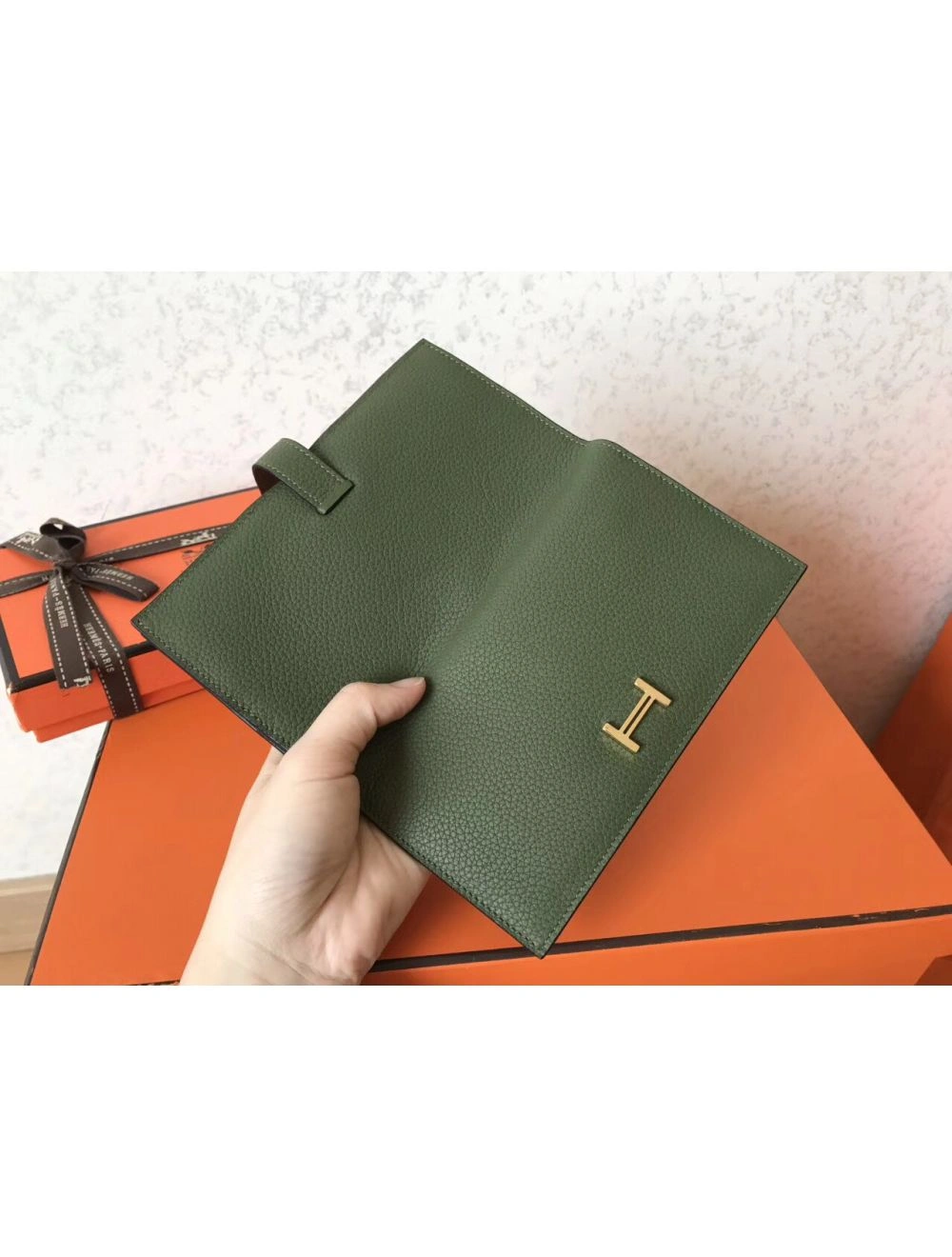 Hermes Canopee Clemence Bearn Gusset Wallet